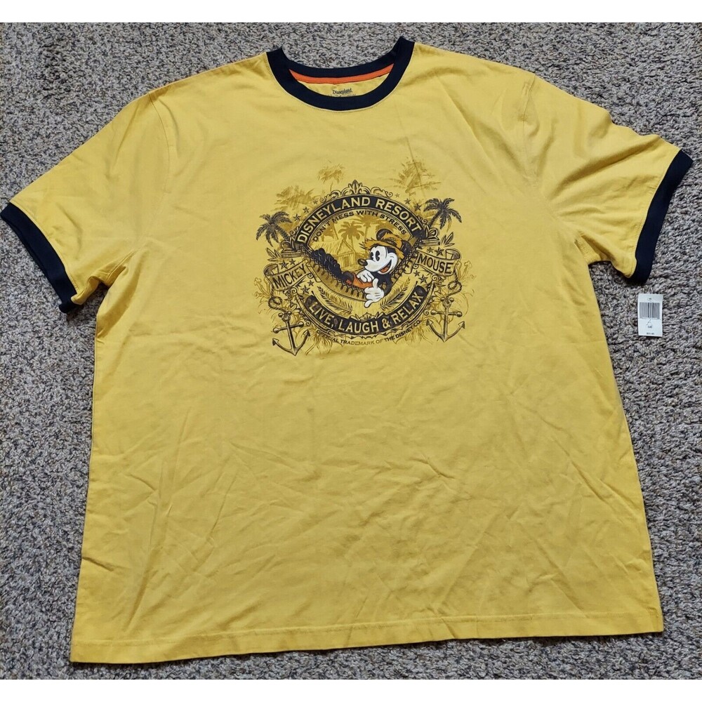 DisneyLand Resort Walt Disney World Mickey mouse Shirt Yellow Size XXL